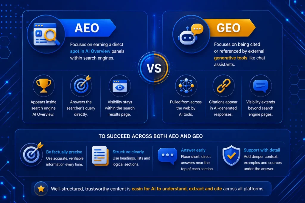 Understanding the Difference Between AEO and GEO-  AI in Search Engine Optimization