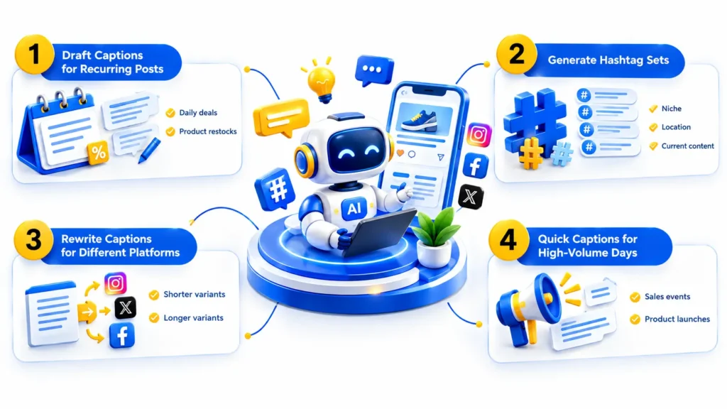 AI Content Creation for Social Media- AI Tools for Captions Hashtags and Post Generation