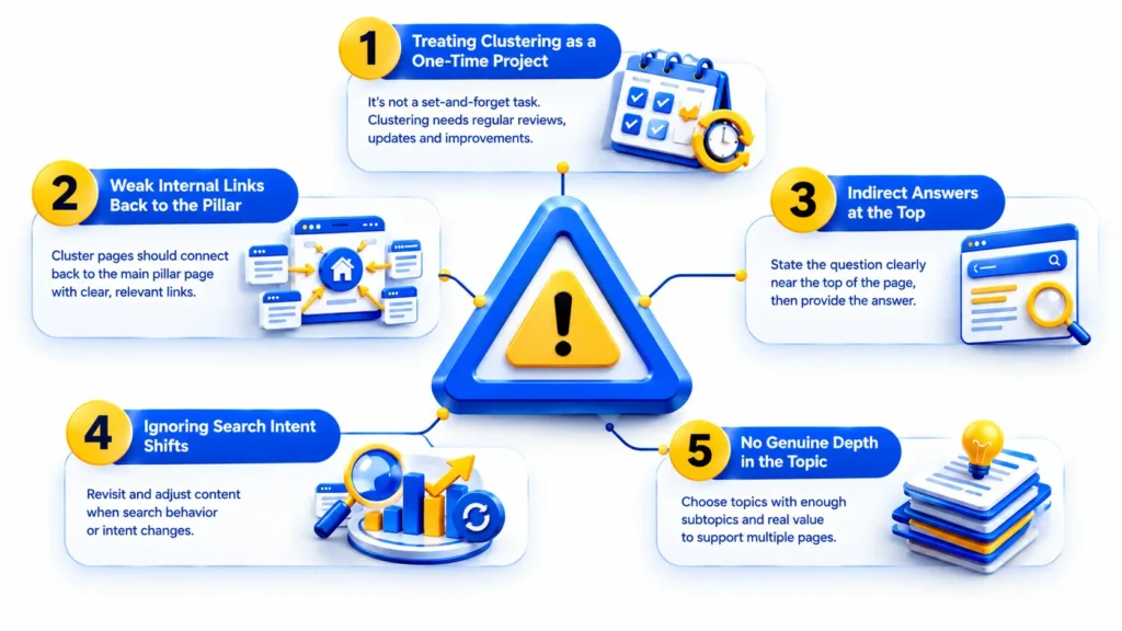 Common Mistakes to Avoid - AI-Generated Topic Clusters and Semantic Keyword Grouping for SEO