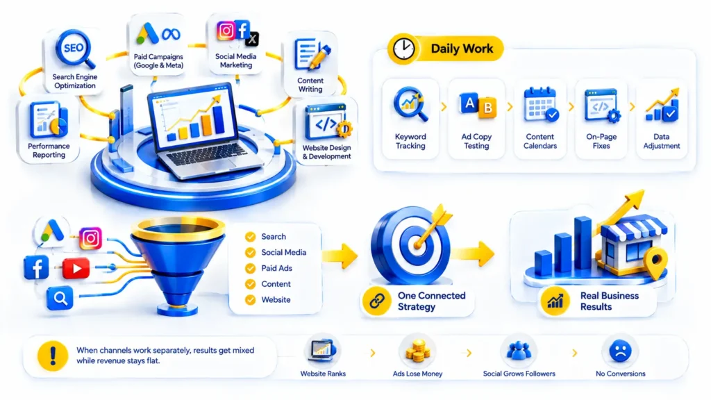 What a Digital Marketing Agency Actually Does Day to Day- How to Choose a Digital Marketing Agency in Calicut
