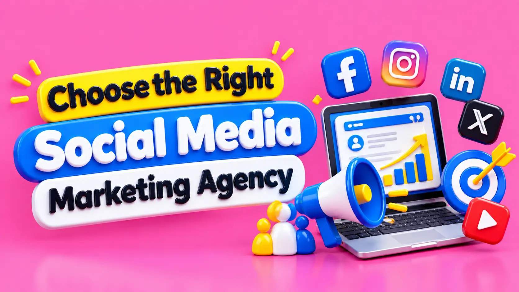 How to Choose the Right Social Media Marketing Agency for Your Business: Evaluate Agency Expertise, Social Media Strategy, Content Quality, Paid Advertising, Target Audience, and Measurable Results.